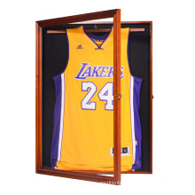 Custom wholels hot sale solid Wood Basketball Jersey Football Jersey Display Case Shadow Box frame